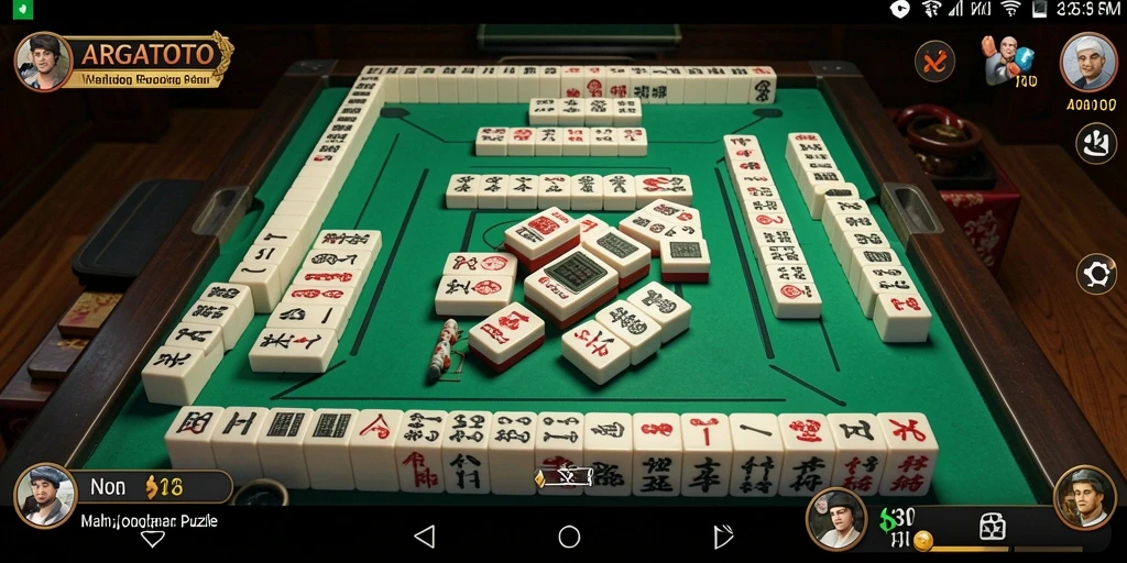 Screenshot ARGATOTO menampilkan gameplay Mahjong yang seru dan menantang.
