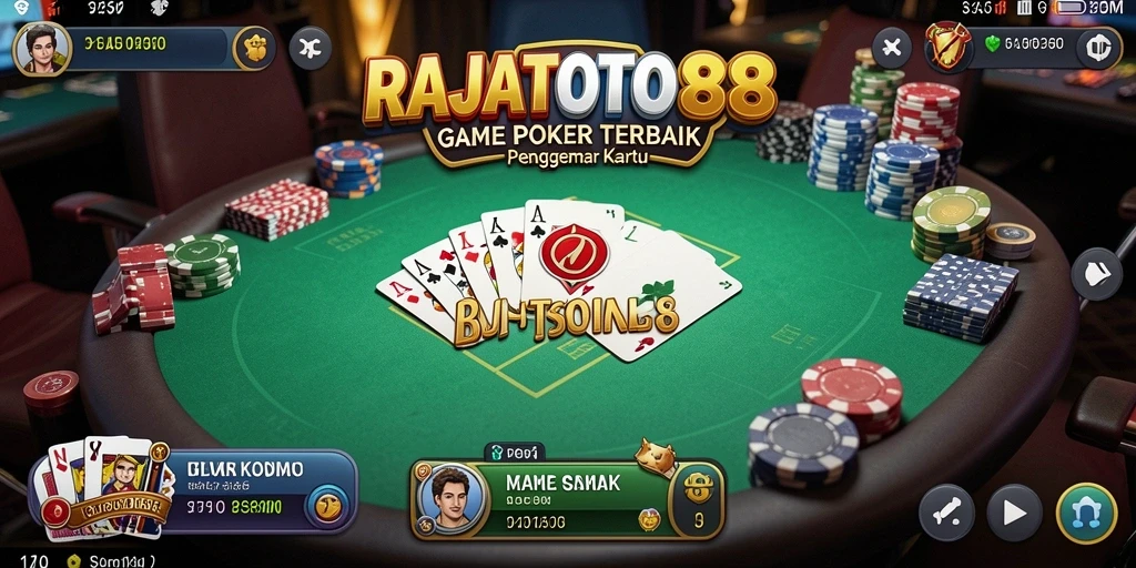 Tampilan menarik dari gameplay Poker di RAJATOTO88.