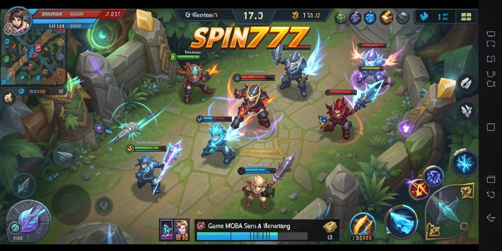 Tampilan gameplay SPIN777 yang penuh aksi dan strategi.